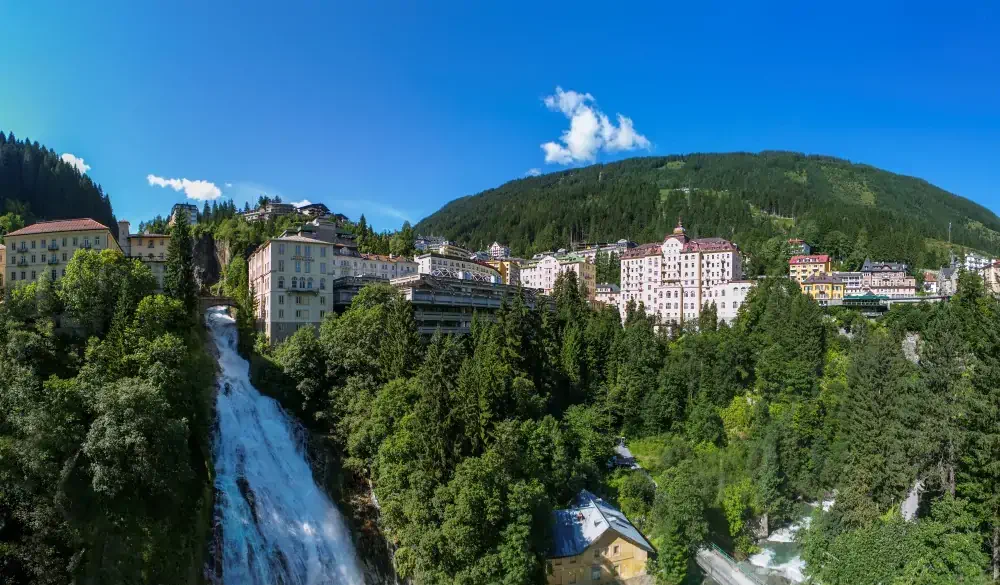 Austria, Salzburg State, Gasteinertal, Bad Gastein, View Gastein Waterfall