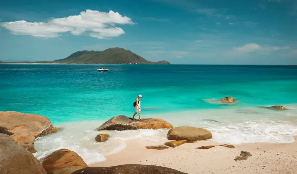 Nudey beach on Fitzroy island near Cairns, iconic australian road trip destination