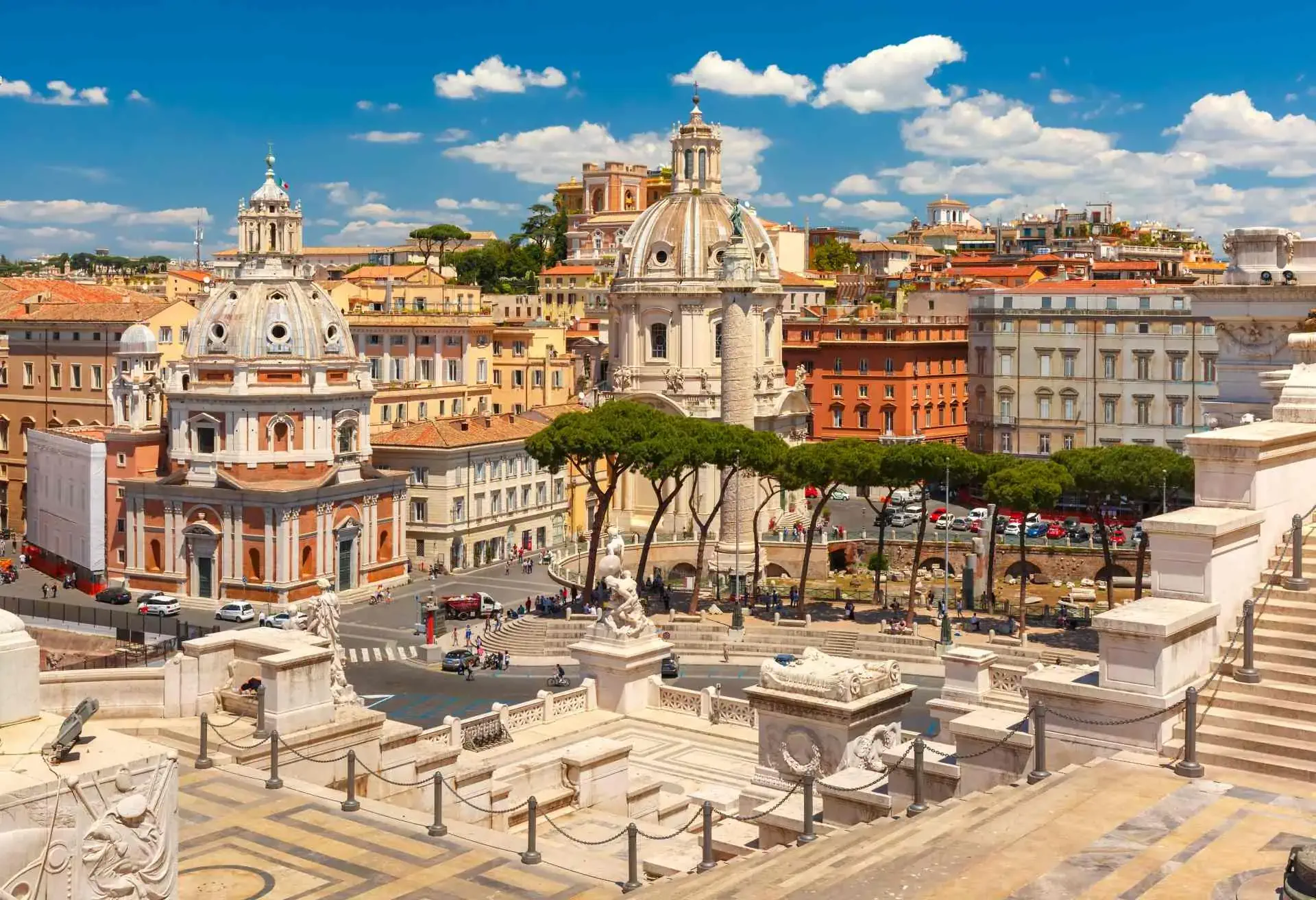 Ancient Trajan Forum in Rome, Italy