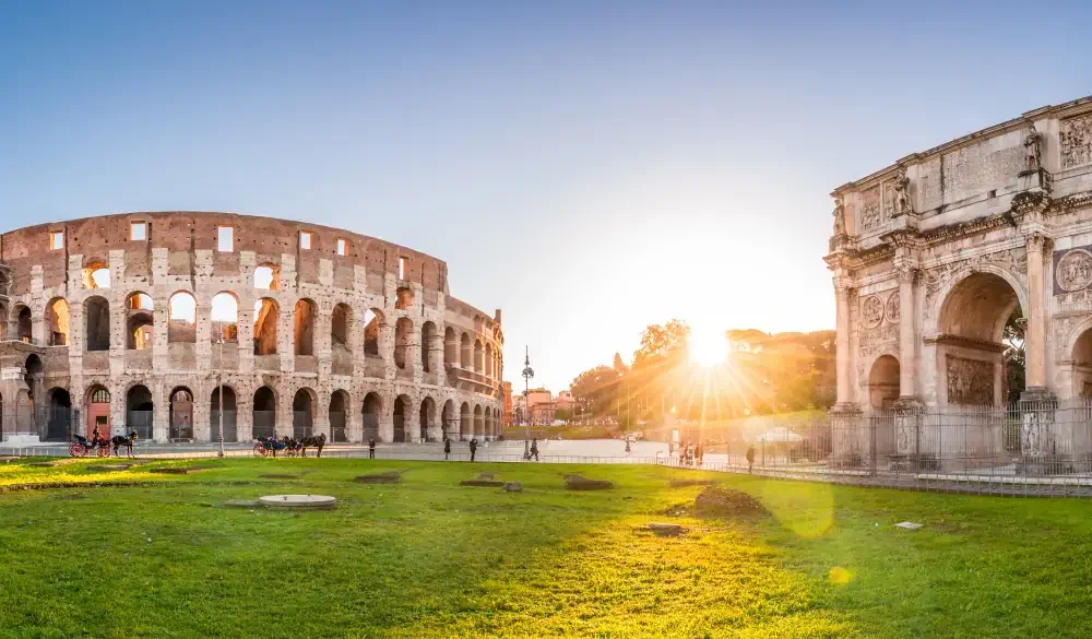 Panorama of Colosseum and Constantine arch