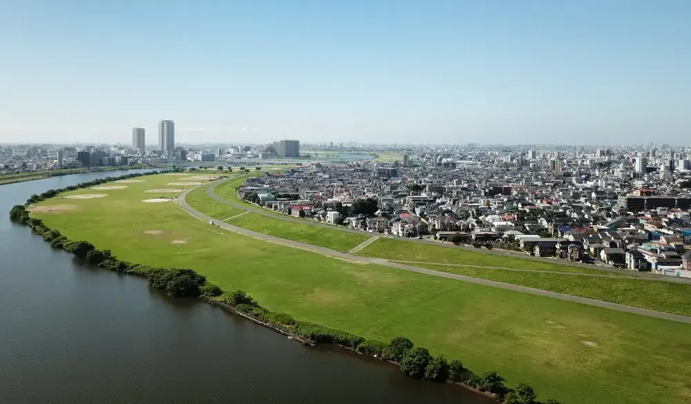 Scenery seen from above the Edogawa River