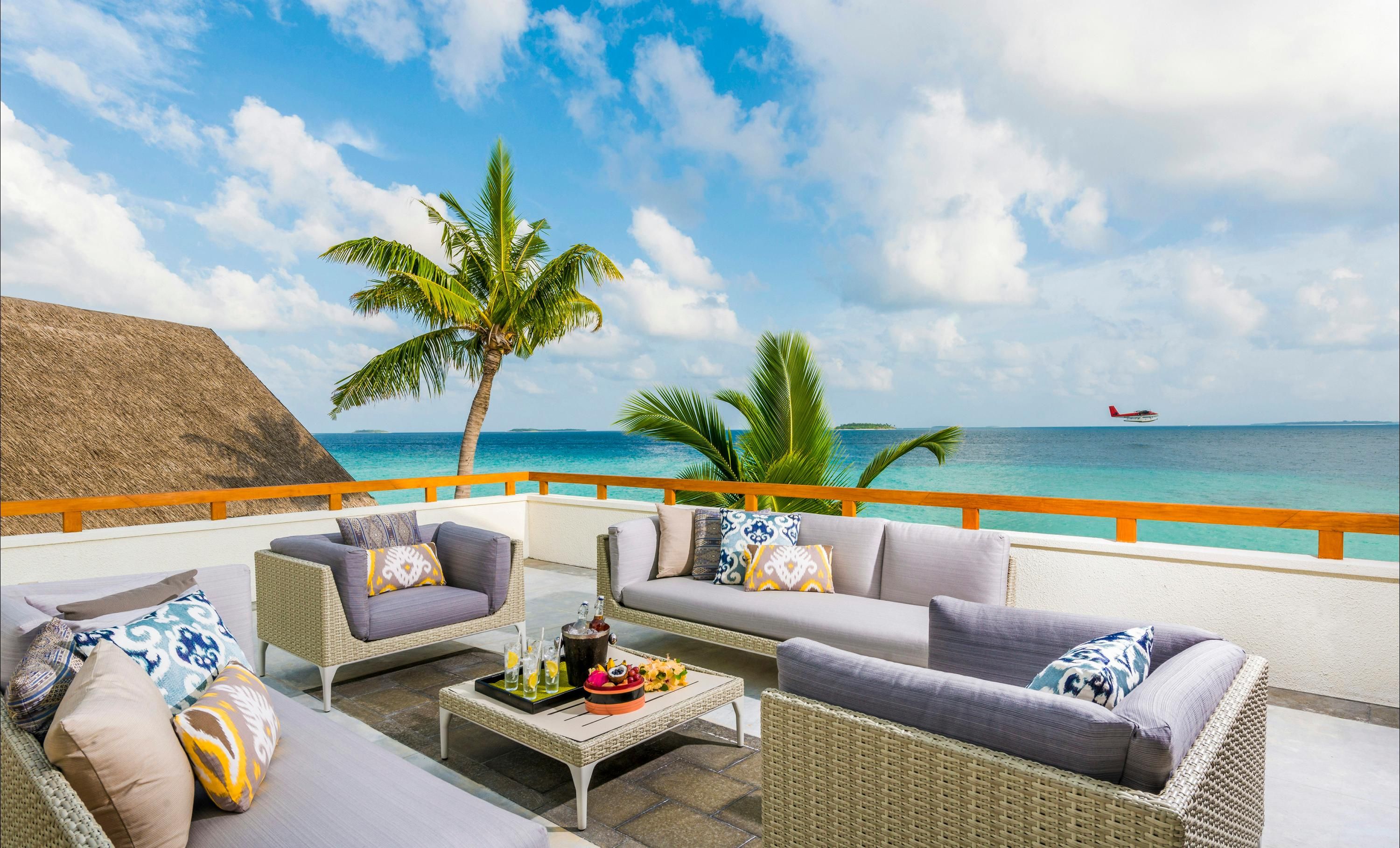 Palm Beach Catch Outdoor Seating Four Seasons Resort Maldives At